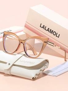 LALAMOLI 猫眼无度数眼镜，镂空镜腿设计，日常佩戴，配精美包装，适合作为礼物 - 彩色 - 查看 13