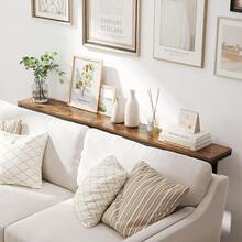 Narrow Console Table With Sturdy Metal Ame 63 Inch Extra Long Entryway Sofa Table For Behind Couch Hallway Living Room Ric Brown - 鄉村棕色 - 查看 2