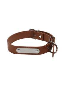 1 pieza Collar pequeño para perro y gato de PU con hebilla de metal, collar ajustable para gato, cachorro, collar, arnés y correa para perros, duradero y cómodo, collar de mascota anti-pérdida con placa de identificación