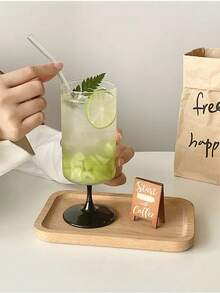 Straight Stem Cocktail Glass, Black Stem, Creative Atmosphere Wine Glass, Stylish Personalized Glass Cup, Juice Cup, Ins Style High-Quality Glass Cup, Fruit Tea Cup, Soda Beverage Bubble Water Cup, Cocktail Glass, Christmas Party Supplies, Family Dinner