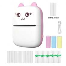 迷你贴纸打印机，带迷你打印纸卷的便携式热敏打印机，兼容 iOS 和 Android 的无墨打印机，可自由裁剪的小型袖珍打印机，可用于记录笔记、图片、标签、备忘录，是送给家人和朋友的绝佳礼物