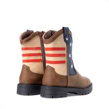 Kids Western Cowboy Boots - Mid Calf Riding Boots With Side Zipper For Boys & Girls (Toddler/Little Kid/Big Kid) - 藏蓝色 - 查看 6