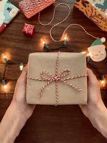 100/5m Red, Green, White Gift Wrapping Rope, Christmas Gift Packaging, Christmas Decoration Jute Rope, Christmas Party Decor, Christmas Gift DIY Bow, Handmade Craft Accessories Jute Rope, Suitable For Gift Packaging Supplies, Tags, Gift Box Packaging, Weaving DIY Crafts, Gift Decoration Supplies - Multicolor - View 11