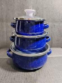 مجموعة 3 قطع من أواني البخار متعددة الألوان المطلية بالمينا، أواني بخار مطلية بالمينا مناسبة لموقد الحث والموقد الغازي، مجموعة أواني مطلية بالمينا عالية الجودة سميكة مكونة من 3 قطع مع مقبضين مزدوجين، قدر الحساء، قدر المعكرونة، قدر طعام الأطفال، وعاء الشحم، وعاء الحساء المنزلي، مجموعة أواني مطلية بالمينا صغيرة للمطبخ، مجموعة 3 قطع مطلية بالمينا صغيرة لقدر الحليب، قدر المعكرونة، قدر الحساء، مناسبة لطعام الأطفال، موقد الحث والموقد الغازي