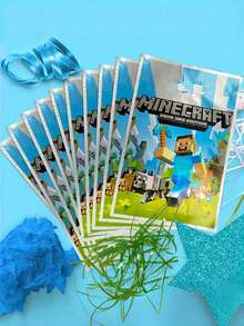 10 sacos de presente com tema Minecraft, sacos de presente para festa em estilo pixel, sacos de embalagem à prova d'água, adequados para Natal, aniversário, dia dos pais e outras lembrancinhas de festas de fim de ano