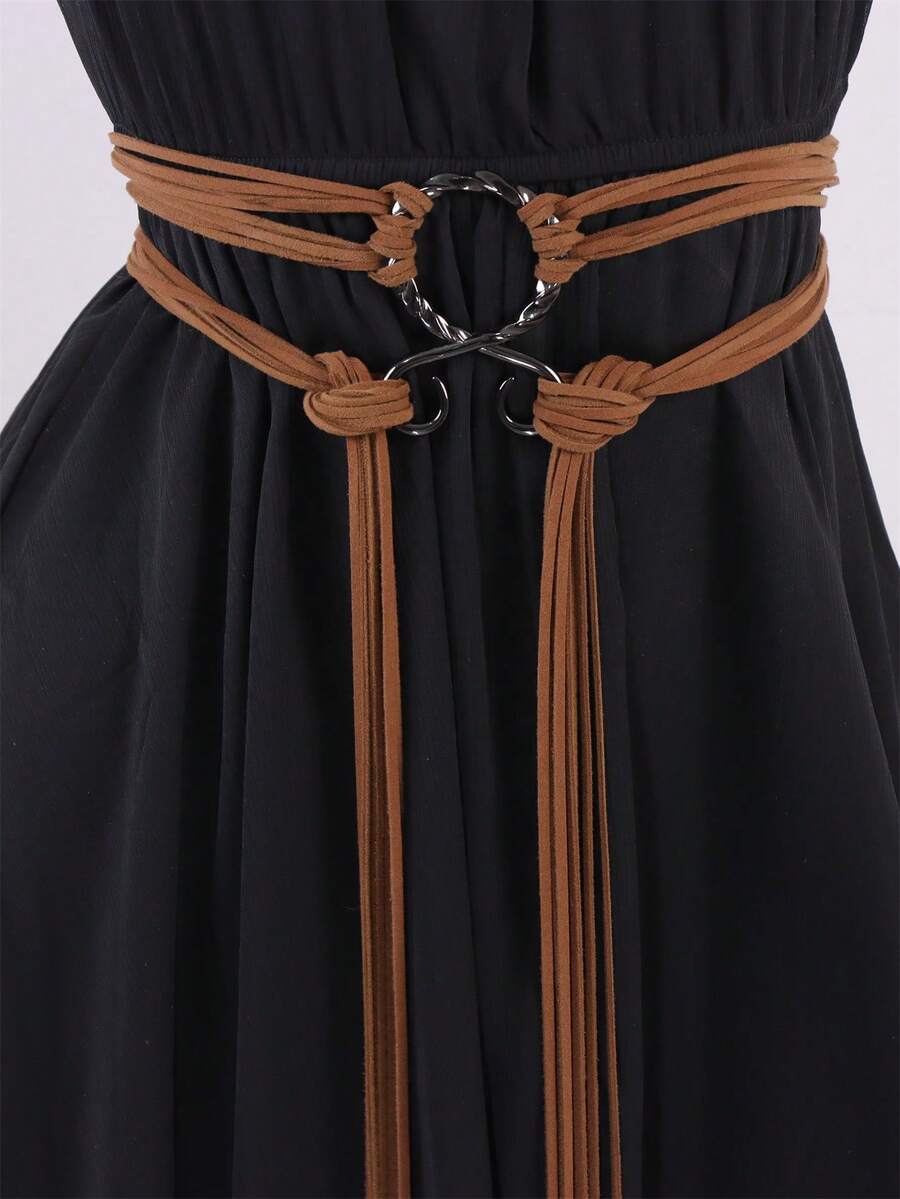 中世纪长绳结腰带，北欧女巫风格绳结腰带，维京复兴时期服装配饰，万圣节、婚礼、晚宴和派对的复古腰带。