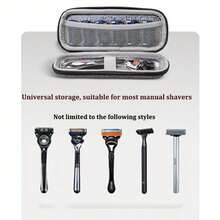 1pc, Shaver Case, Travel Multifunctional Portable Handbag, Universal Retro Style Shaver Storage Box - 灰色 - 查看 5