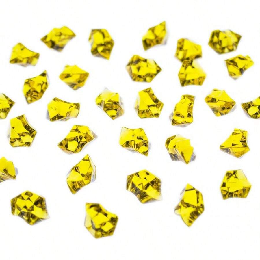 2025Super Z Outlet 120 Pack Acrylic Color Ice Rock Crystals Treasure Gems For Table Scatters, Home Vase Fillers, Event, Wedding, Arts & Crafts, Birthday Decoration Favor (1" Inch)(Apple Green) - 黃色 - 查看 1