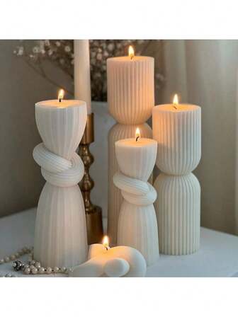 1 Aromatherapy Candle, 1 Aromatherapy Candle Christmas Gift Geometric Cylindrical Cone Cute Soybean Candle, White French Vanilla Aroma, Decoration Candle's Best Friend Gift, Women's Wedding Gift, Christmas Cone Candle Christmas Gift Decoration, Aromatherapy Home Decoration, Christmas Gift Geometric Cylindrical Cone Cute Soybean Candle