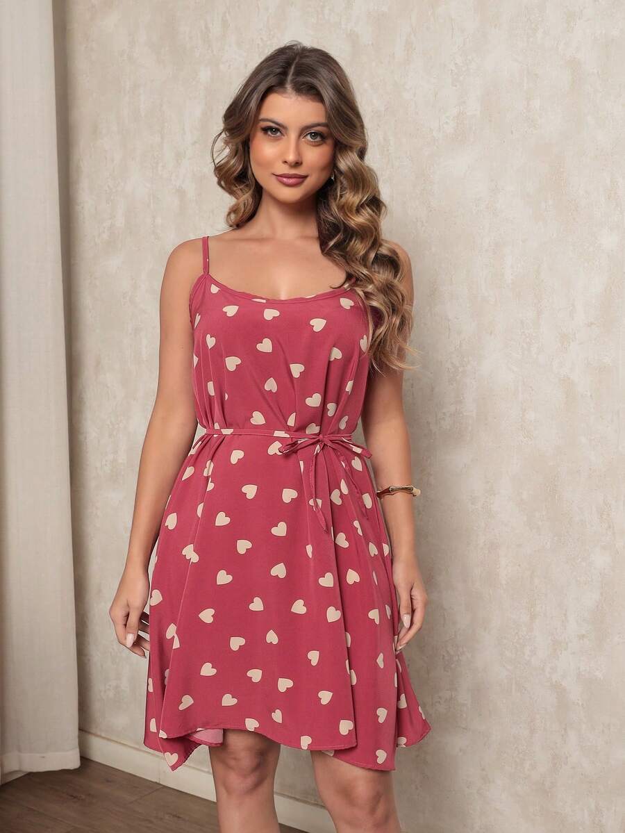 New Women's Dress I With Short Straps | Polyester - Bụi hồng - Xem 1