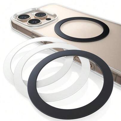 4个强力磁性指环 - 兼容MagSticker指环 - 磁性指环兼容MagMagnetic无线充电器外壳，兼容Apple 17/16/15/14 Pro Max、Galaxy、Android配件