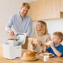 Beinilai Bread Machine, 2LB 12-IN-1 Bread Maker, Gluten-Free Setting, Nonstick Pan, 2 Loaf Sizes, 13H Reserve & 1H Keep Warm (White) - US A Type Plug(110-127V) - View 3