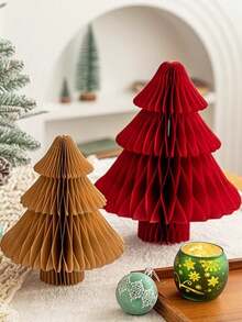 1 pièce Ornement d'arbre en forme de nid d'abeille de 9,9 cm pour le festival de Noël, décoration de Noël, décoration de papier en nid d'abeille pour arbre de Noël, décoration de fête de Noël, décoration de table de Noël, fête du Nouvel An, décoration d'ambiance du festival de Noël, convient pour la décoration de Noël, le salon, la chambre, le bureau, les cadeaux de Noël, les cadeaux de fête (avec une lanière), décoration hivernale de la pièce