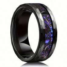 1pc Titanium Steel Ring With Colorful Agate Design, Jewelry Gift For Men