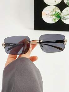 1pc Square Frameless Star Design Fashion Glasses For Women