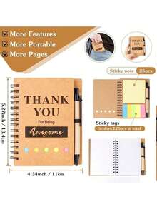 20 件/10 套螺旋灵感笔记本，圣诞节员工答谢礼物，员工表彰奖，教师答谢礼物，附有便利贴和激励笔的笔记本，批发员工答谢礼物，适合员工、同事、学生、教师、家长 - 彩色 - 查看 5