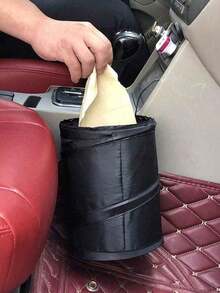 Foldable Car Trash Can, Front Seat Mounted, Rear Hanging Storage Box, Small Organizer Basket, Umbrella Holder, Wet & Dry Garbage Bags, Long Trip Trash Can Hook, Multifunctional, Suitable For Home, Kitchen, Bathroom, Camping, Barbecue, Car Washing