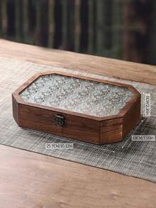 1 Stück Vintage Holz Vitrine, geeignet für Kosmetik & Schmuck, nordischer Stil Schreibtisch Aufbewahrungsbox, kann kleine Artikel aufbewahren, handgefertigte Retro Holzkiste, zum Aufbewahren von Kosmetik und verschiedenen Artikeln, Retro Holz Aufbewahrungsbox, Schmuckorganizer Box, Schreibtisch Kosmetikbox, Geschenk für Frauen - Verschiedenfarbig - Übersicht 13