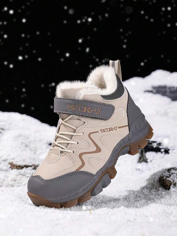 Jungen Winter Schneestiefel mit warmer Fütterung, rutschfestem Wolf Pfoten Design und Schnee Schnalle