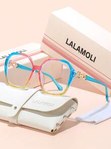 LALAMOLI 圆形全框透明眼镜，装饰镜腿设计，配有精美包装，适合日常佩戴和节日礼物 - 彩色 - 查看 6