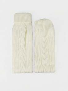 1双加厚针织麻花过膝袜，保暖休闲，日常穿着舒适。 - 彩色 - 查看 10