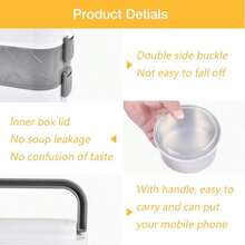 Portable Electric Lunch Box,Smart Steamer Lunch Box 304 Stainless Steel Double Layer Thermal Insulated Lunch Box,Suitable for Home,Office,Bedroom,Travel,Outdoor Cooking,etc. - Tipo de Enchufe A USA (110-127V) - Ver 10