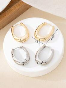 1 Pair Minimalist & Fashionable High-End Design Hoop Earrings, Suitable For Women's Daily Or Party Wear