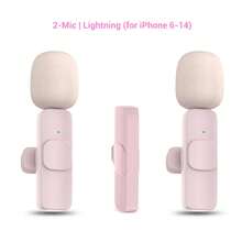 HITOZON 专业无线领夹式麦克风，兼容iOS/安卓智能手机，全指向无线电容麦克风，适用于视频/音频/Vlog录制，适合教学、采访、直播等场景。 - 粉色 - 查看 9