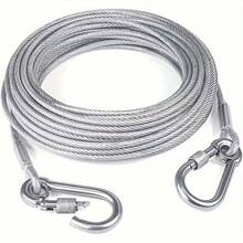 2mm Diameter Reflective & Anti-Rust Steel Wire Dog Leash, Suitable For Medium To Large Dogs, Available Lengths: 3.0m/4.6m/9.0m/15.0m
