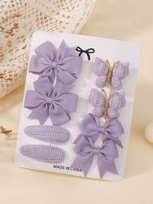 8 件/套极简主义蝴蝶结发夹，波西米亚针织蝴蝶女孩发夹，马尾辫夹，适合节日派对、旅行、时尚发饰套装 - 蝴蝶結髮夾 - 查看 20