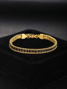 1pc Delicate Zirconia Stainless Steel Chain Bracelet For Women For Party - Multicolor - View 11