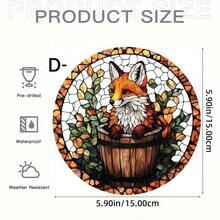 1 Piece, Red Fox Moon Catcher, Garden Light Catcher, Acrylic Painted Hanging Ornaments, Animal Theme Room Decoration, Party Decoration, Window Decoration, Birthday Gift, School, Office, Porch, Wall Art, Ideal Gift - Acrylic-round - View 14