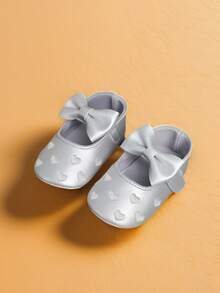 1 par de zapatos planos elegantes, suaves y antideslizantes de moda para niñas bebé/niñas pequeñas, para primavera/otoño - Plateado - Ver 11