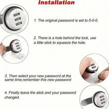 3位密码锁，锌合金机械密码锁，适用于橱柜、抽屉、邮箱，易于安装，家庭和办公室安全硬件配件