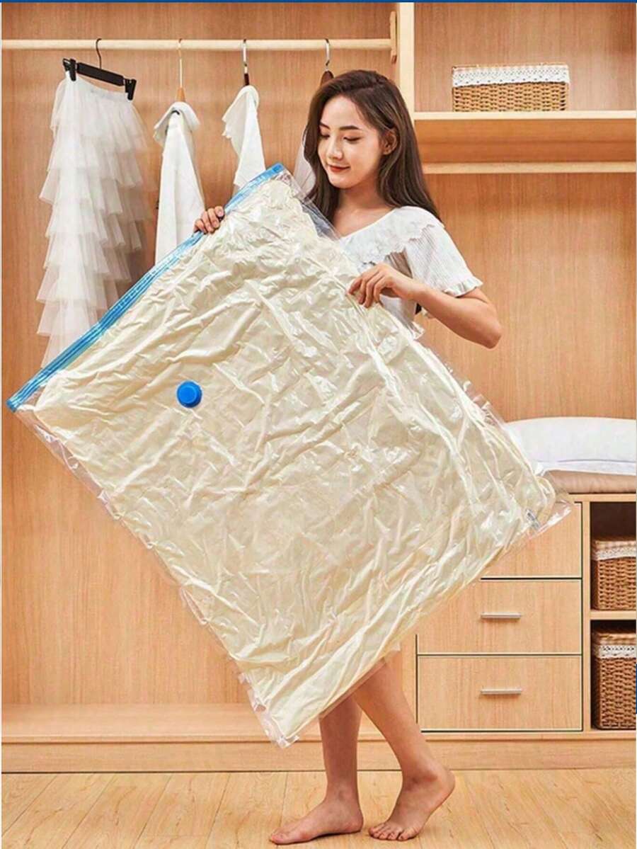 5 piezas Bolsas de almacenamiento al vacío, Bolsas de compresión extra gruesas a prueba de agua y aire para edredones, ropa, viajes, dormitorio, bolsas reutilizables ahorradoras de espacio, ideales para regalos de Navidad