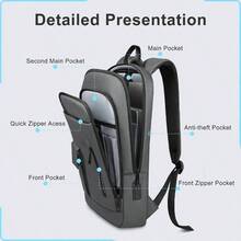 Business Backpack Men, 15.6 Inch Slim Lightweight Laptop Backpack With USB Charging Port, - Resistant Anti - Theft Small Travel Computer Backpacks, Work Bag Mochilas Commute College - Black - 15,6 inch + Xám đậm - Xem 8