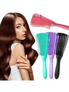 Escova Definidora de Cachos para Cabelos Cacheados - Escova de Estilo Aprimorada com Design Flexível e Único para Modelar Cachos, Pente Desembaraçador Anti-Puxão para Homens e Mulheres, Ideal para Salão, Viagem e Cuidados Diários com os Cabelos