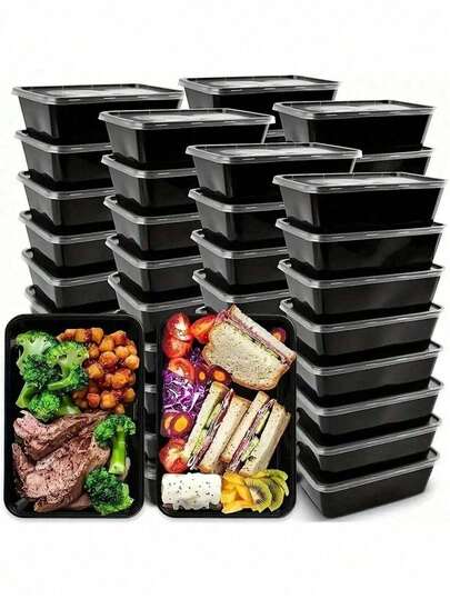 5/10/15pcs Disposable Food Containers With Lids, Rectangular Plastic Lunch Boxes, Commercial Kitchen Storage, Suitable For Picnics, Restaurants, Takeout, Kitchen Supplies, Back To School