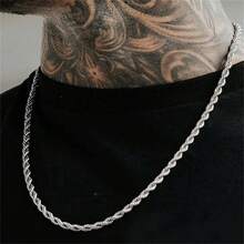 1 chiếc vòng cổ xích dây bạc Sterling 925 16-30 inch 2/3/4mm dành cho nam nữ thời trang cưới ngày lễ tình nhân cặp đôi món quà trang sức phụ kiện tốt nhất - Bạc - Xem 3