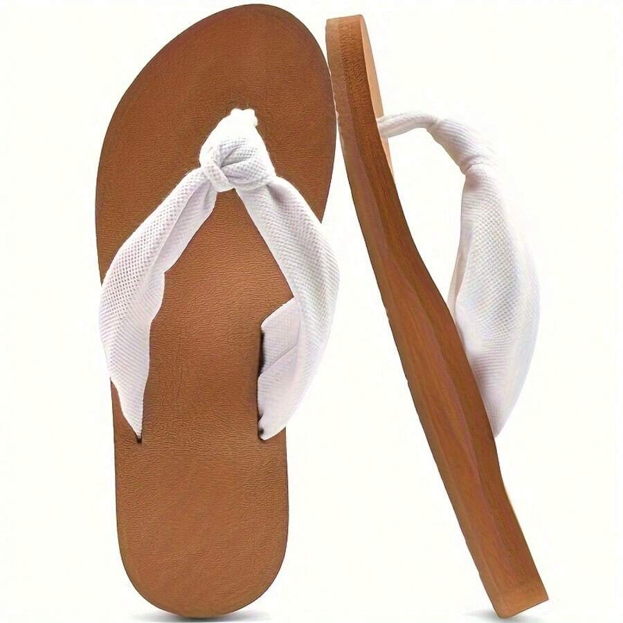 Flip Flops For Women, Yoga Mat Sandals For Women, Comfortable Summer Beach Walking  Cushion Sandals,Fashion Flat Sandals Suitable For Dress Slip On Indoor Outdoor,Brown Sandals