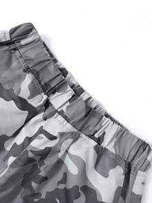 1pc Boys Teen Camouflage Multi-Pocket Wide Leg Cargo Pants, Loose Straight Leg Casual Sports Long Pants, Versatile For School, Outdoor, Party And Daily Wear - Grey - View 6