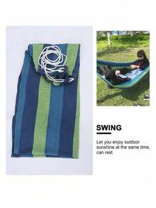 1 hamaca portátil para acampar en el jardín al aire libre con correas para árboles, hamaca duradera para una carga de 450 libras, viene con bolsa de viaje, ideal para patio, patio trasero y camping - Multicolor - Ver 7