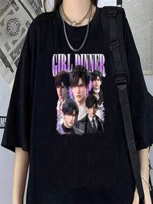 2025 Champion Tank Davis All Match American Fashion Brand Printed Men's And Women's Loose Summer Loose Short Sleeve T Shirt - 黑色 - 查看 1