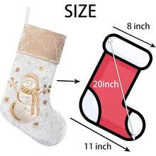 2025 New 6 Pack Christmas Stocking 20" Red Green  Plaid Mix And Match Classic Rustic Farmhouse Country Cotton Fireplace Hanging Xmas Stockings Decorations For Family Holiday Season Decor - Gold - View 3