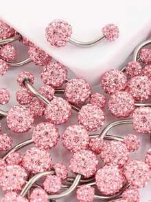 8 قطع من مجموعة مجوهرات الحلقات المرصعة بالراين للسرة للنساء، تصميم بسيط