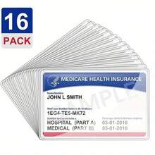 5/16 Pack Medicare Card Holder Protector Sleeves, Clear PVC Waterproof Medical/Credit Card, Business/Social Security Card Protector - Clear Vinyl Plastic Covers For Insurance & Social Security Metro & License Or Credit Cards - 彩色 - 查看 8