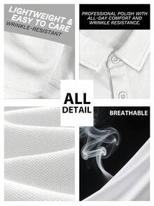 3 Piece Multi-Color Men's Breathable And Comfortable Mesh Sports Polo Shirts. Breathable, Lightweight, Comfortable. Suitable For Basketball, Casual Wear, Football, Tennis And Various Sports Activities. - trắng - Xem 3