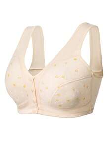 3pcs Front Closure Soft Camisole Bras For Mature Women, Wire-Free Plus Size Comfortable Lingerie,Pink Lingerie,Plus Size Underwear,Spring And Summer Clothing - Nhiều màu - Xem 5