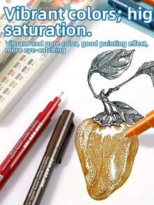 12 Stücke Umrisszeichnungsstifte für Kunst, Manga, Skizzieren, Ausmalen - Verschiedenfarbig - Übersicht 8