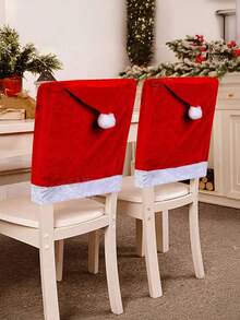 Juego de 6 fundas para sillas de Navidad con diseño festivo, incluyendo fundas de tela no tejida con estampado de sombrero de Navidad. Adecuado para diversos entornos como comedores, dormitorios, cocinas y áreas al aire libre, - Multicolor - Ver 1